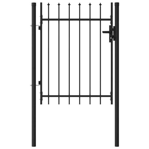 8719883769523_g_en_hd_2.jpg Fence Gate Single Door with Spike Top Steel 1x1.2 m Black