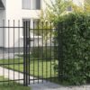 8719883769530_m_en_hd_1.jpg Fence Gate Single Door with Spike Top Steel 1x1.5 m Black