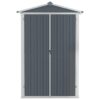 Garden Shed Grey 116x45x175 cm Galvanised Steel