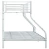 Bunk Bed Frame without Mattress White Metal 140x200 cm/90x200 cm