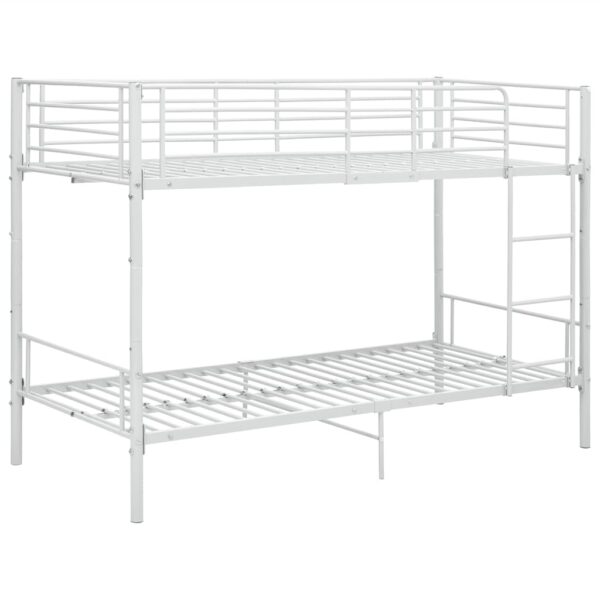 Bunk Bed without Mattress White Metal 90x200cm