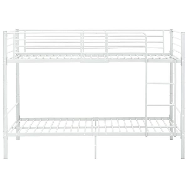 Bunk Bed without Mattress White Metal 90x200cm