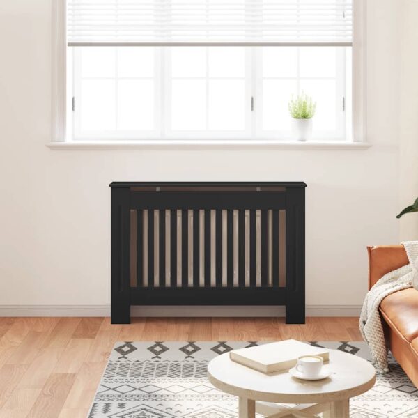 Radiator Cover Black 112x19x81.5 cm MDF