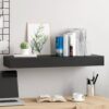 Floating Wall Shelf with Drawer Black 80x25x8 cm