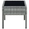 Garden Table Grey 75x40x37 cm Poly Rattan