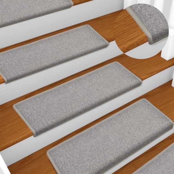 Stair Mats 15 pcs 65x21x4 cm Light Grey Rectangular Edge