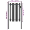 Garden Fence Gate Steel 1x2 m Anthracite
