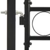 Fence Gate Double Door with Arched Top Steel 300x175 cm Black