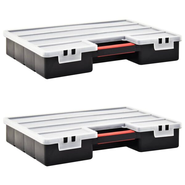 Assortment Boxes 2 pcs with Adjustable Dividers 460x325x80 mm Plastic