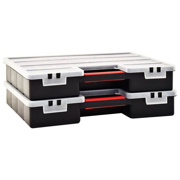 Assortment Boxes 2 pcs with Adjustable Dividers 460x325x80 mm Plastic