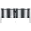 Double Door Fence Gate Steel 306x125 cm Anthracite