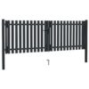 Double Door Fence Gate Steel 306x125 cm Anthracite