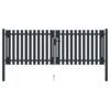 Double Door Fence Gate Steel 306x125 cm Anthracite