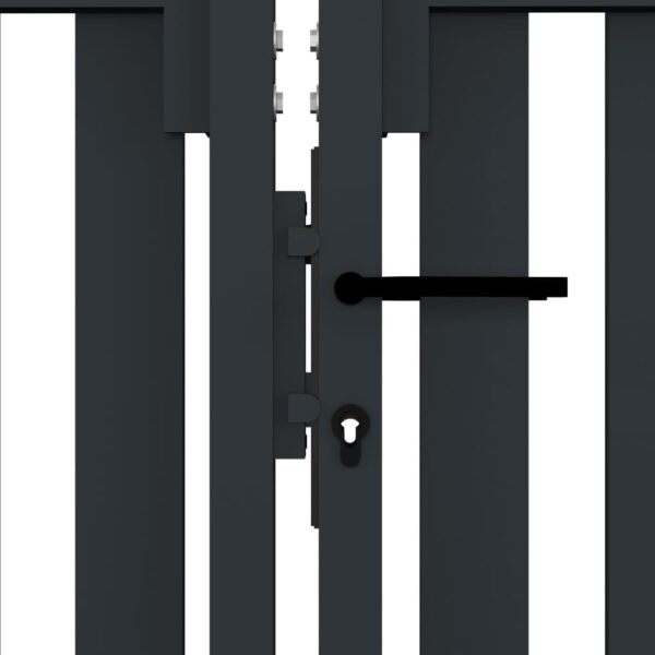 Double Door Fence Gate Steel 306x125 cm Anthracite