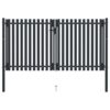 Double Door Fence Gate Steel 306x220 cm Anthracite