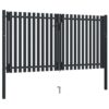 Double Door Fence Gate Steel 306x220 cm Anthracite
