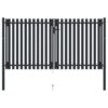 Double Door Fence Gate Steel 306x220 cm Anthracite