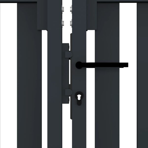 Double Door Fence Gate Steel 306x220 cm Anthracite