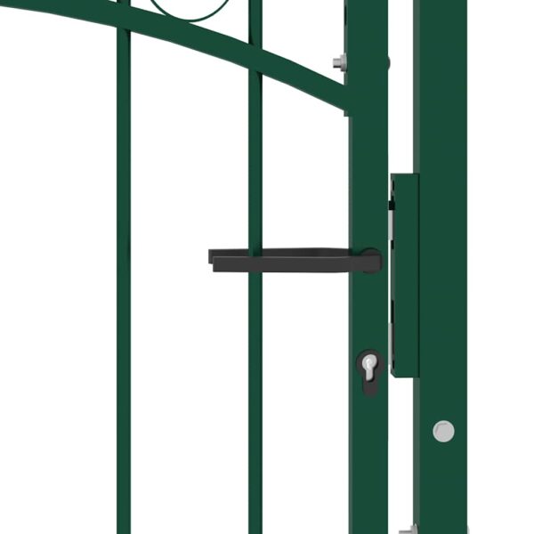 8719883885872_g_en_hd_2.jpg Fence Gate with Arched Top Steel 100x100 cm Green
