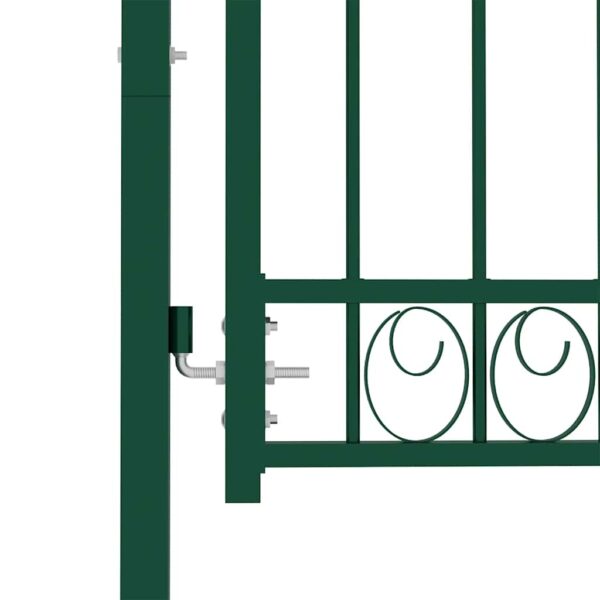 8719883885872_g_en_hd_3.jpg Fence Gate with Arched Top Steel 100x100 cm Green