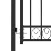 Fence Gate with Arched Top Steel 100x150 cm Black