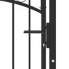 Fence Gate with Arched Top Steel 100x175 cm Black