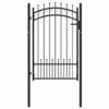 Fence Gate with Spikes Steel 100x150 cm Black