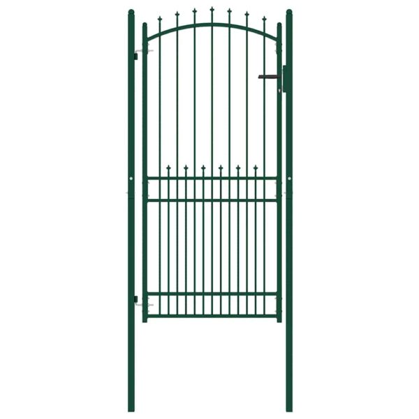 8719883886213_g_en_hd_1.jpg Fence Gate with Spikes Steel 100x200 cm Green
