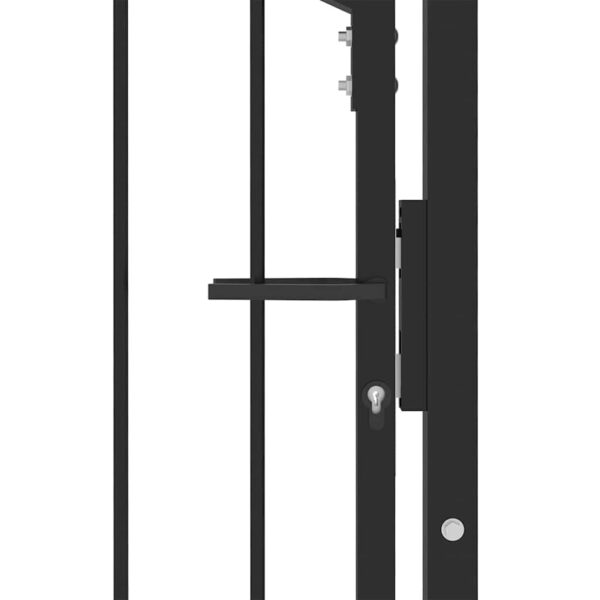 Fence Gate with Spikes Black 100 x 125 cm Powder-coated steel