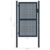 Fence Gate Anthracite 102x175 cm Steel