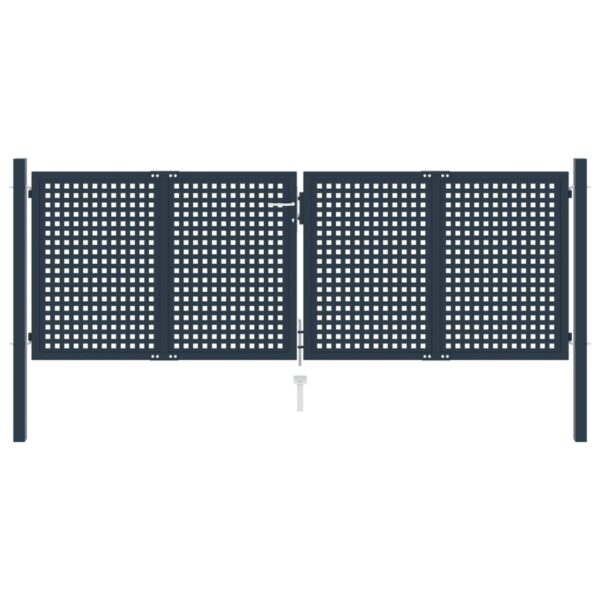 Fence Gate Anthracite 306x125 cm Steel