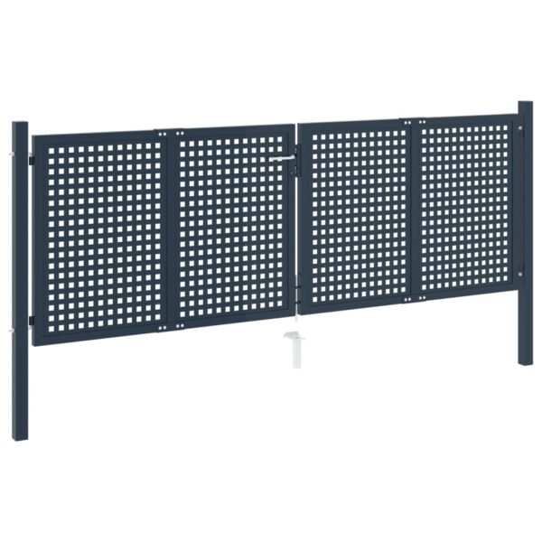 Fence Gate Anthracite 306x125 cm Steel