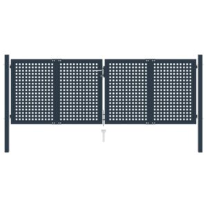 Fence Gate Anthracite 306x150 cm Steel
