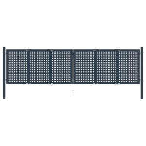 Fence Gate Anthracite 404x75 cm Steel