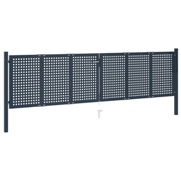 Fence Gate Anthracite 404x75 cm Steel