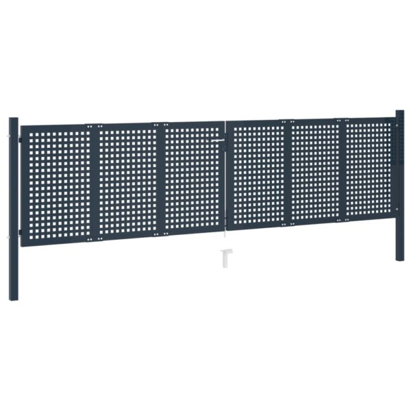 Fence Gate Anthracite 404x125 cm Steel