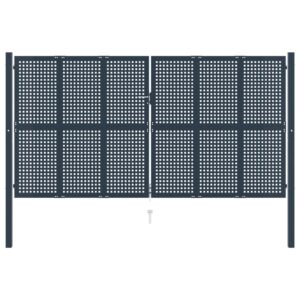 Fence Gate Anthracite 404x175 cm Steel