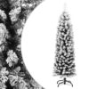 8720286011522_a_en_hd_1.jpg Slim Artificial Christmas Tree with Flocked Snow Green 150 cm PVC