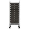 10-Drawer Mobile Storage Trolley Black Plastic