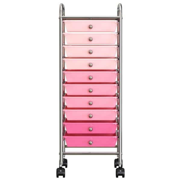8720286011751_g_en_hd_3.jpg 10-Drawer Mobile Storage Trolley Ombre Pink Plastic