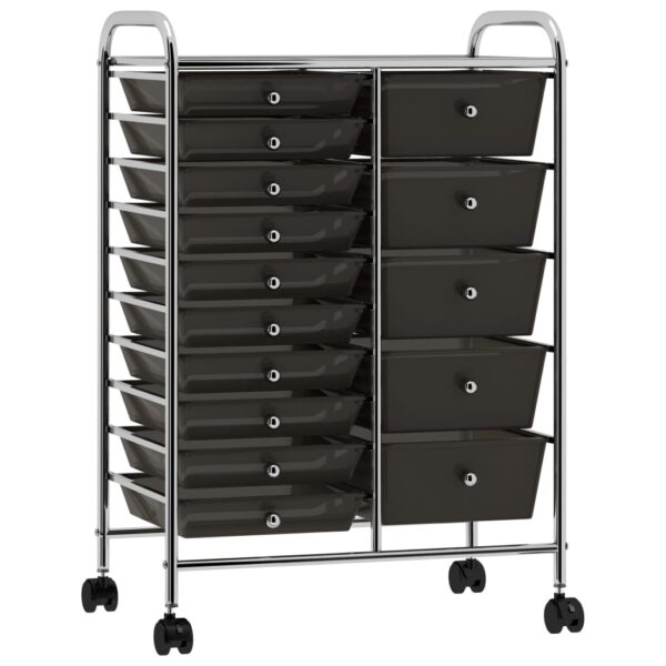8720286011782_a_en_hd_1.jpg XXL 15-Drawer Mobile Storage Trolley Black Plastic