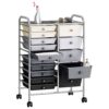 XXL 15-Drawer Mobile Storage Trolley Ombre Plastic