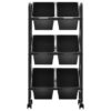 6-Basket Toy Storage Trolley Black Plastic