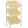 6-Basket Toy Storage Trolley White Plastic