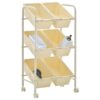 6-Basket Toy Storage Trolley White Plastic