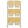 6-Basket Toy Storage Trolley White Plastic