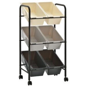 6-Basket Toy Storage Trolley Ombre Plastic