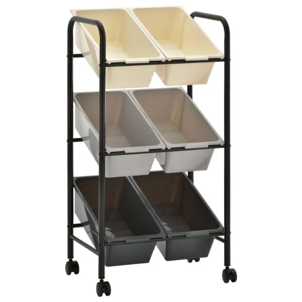 6-Basket Toy Storage Trolley Ombre Plastic