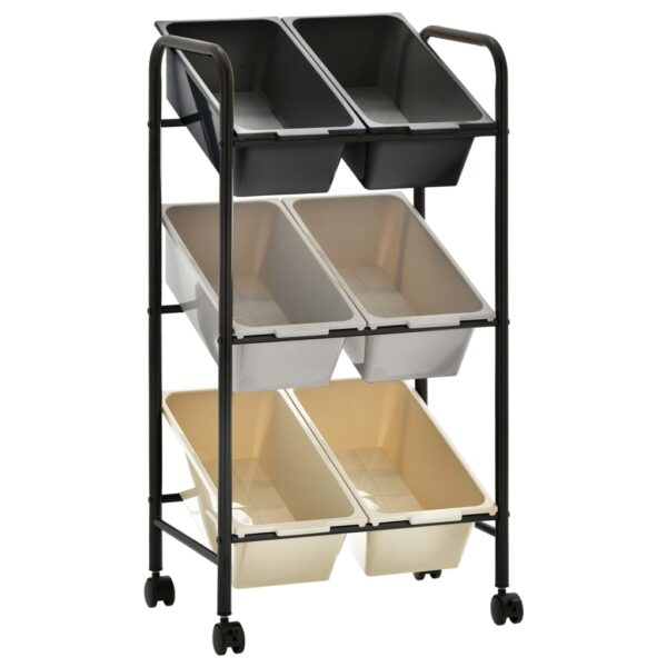 6-Basket Toy Storage Trolley Ombre Plastic