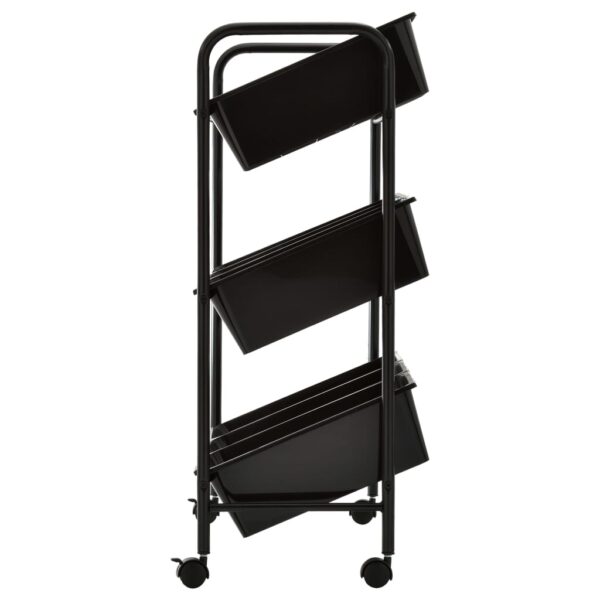 9-Basket Toy Storage Trolley Black Plastic